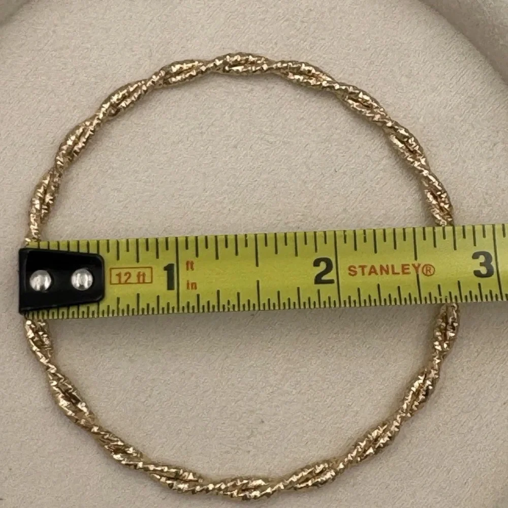 Vintage Gold Tone Bangle Set Nugget Twist Rope &‎ Wide Satin Cuff